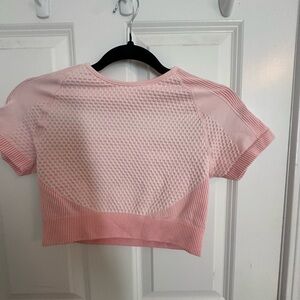 Pink athletic short sleeve top